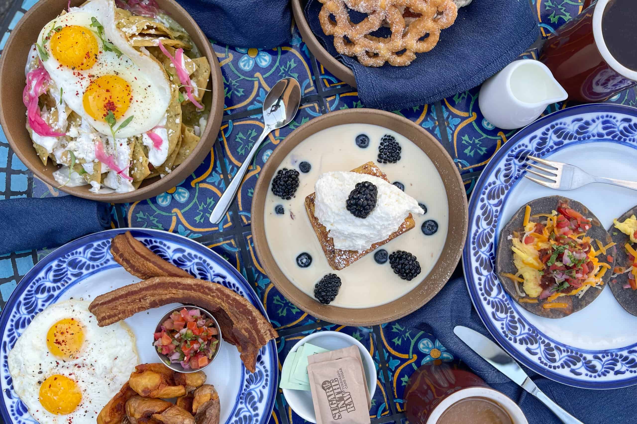 Variety of Weekend Brunch Dishes & Coffee